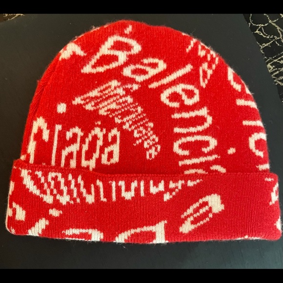 COPY - Authentic Balenciaga Unisex Wool Beanie Red - Picture 2 of 2